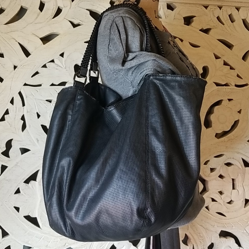 Deux Lux Large Black Tote Shoulder purse